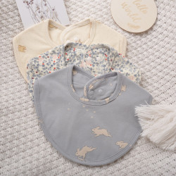 Baby Cartoon Rabbit Moon Printed Buttons Waterproof Soft Bibs  Accessories Vendors   