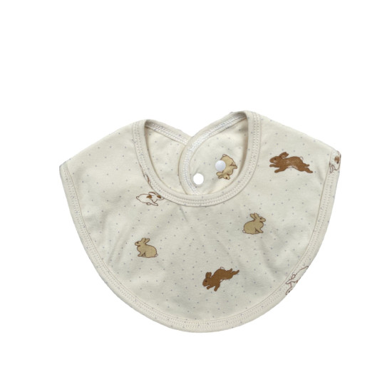 Baby Cartoon Rabbit Moon Printed Buttons Waterproof Soft Bibs  Accessories Vendors   