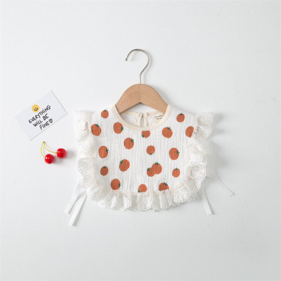 Newborn Rainbow Animal Print Lace Trim Bibs  Accessories Vendors   