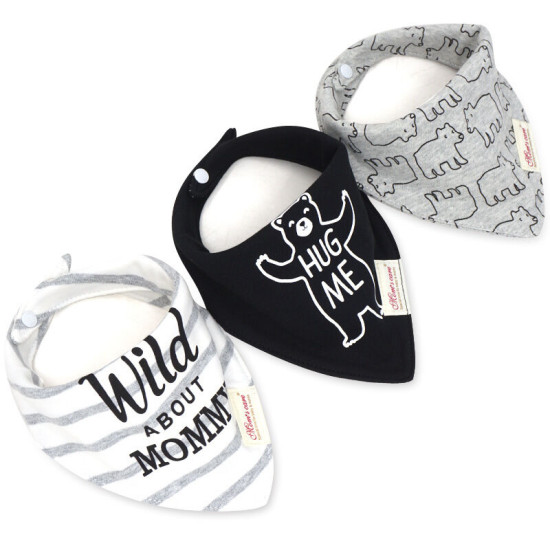 3-Pack Cartoon Triangular Scarf Newborn Baby Bibs  Accessories Vendors   