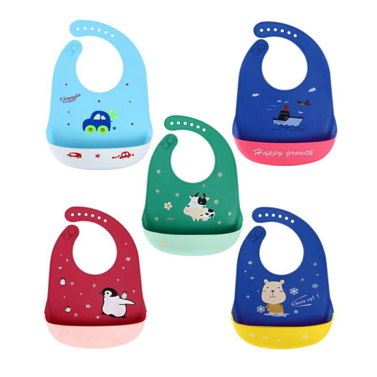 Baby Bibs Cartoon Waterproof Saliva Silicone  Baby Accessories Suppliers   