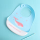 MOQ 3PCS Baby Cartoon Letter Silicone Bib Waterproof Saliva Pocket   