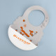 MOQ 3PCS Baby Cartoon Letter Silicone Bib Waterproof Saliva Pocket   