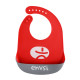MOQ 3PCS Baby Cartoon Letter Silicone Bib Waterproof Saliva Pocket   