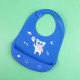 MOQ 3PCS Baby Cartoon Letter Silicone Bib Waterproof Saliva Pocket   