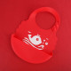 MOQ 3PCS Baby Cartoon Letter Silicone Bib Waterproof Saliva Pocket   