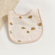 Newborn Baby Polka Dots Cartoon Print Cotton U-Shaped Back Button Bibs   