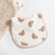Newborn Baby Polka Dots Cartoon Print Cotton U-Shaped Back Button Bibs   
