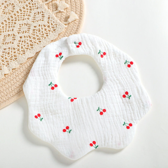 MOQ 2PCS Newborn Cartoon Fruit Leopard Print Cotton Baby Bib   