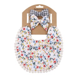 3 Pack Floral Printed Bib With Headband 210422886  