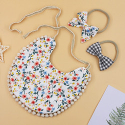 3 Pack Floral Printed Bib With Headband 210422886  