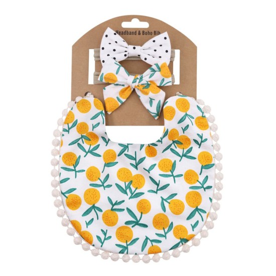3 Pack Floral Printed Bib With Headband 210422886  