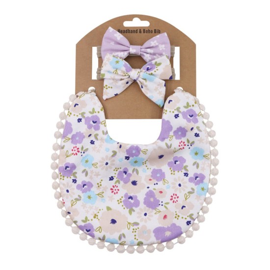 3 Pack Floral Printed Bib With Headband 210422886  