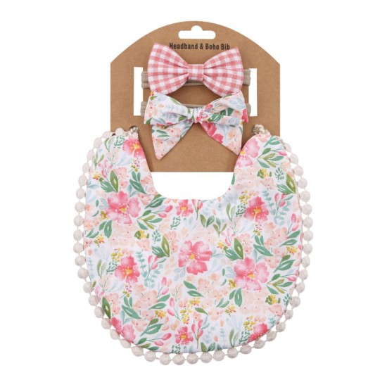 3 Pack Floral Printed Bib With Headband 210422886  