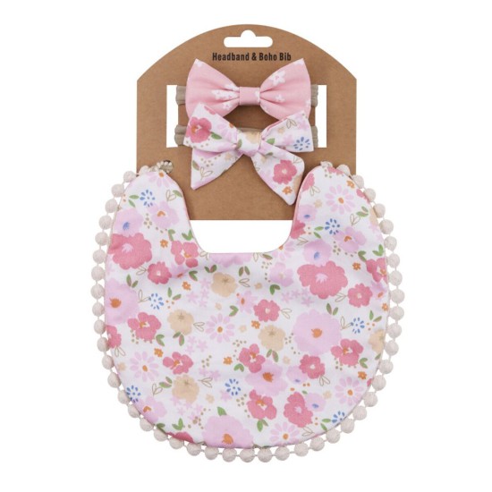 3 Pack Floral Printed Bib With Headband 210422886  