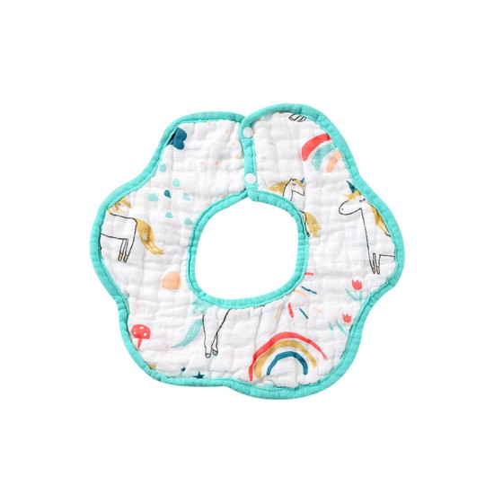 Baby Rainbow Fruit Animal Print Flower Shape Bibs  