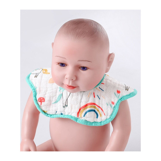 Baby Rainbow Fruit Animal Print Flower Shape Bibs  