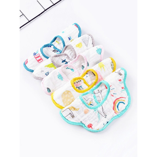 Baby Rainbow Fruit Animal Print Flower Shape Bibs  