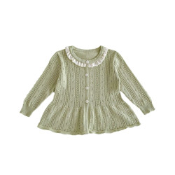 3-24M Baby Girls Knitted Hollow Cotton Gauze Cardigan  Baby Clothes   
