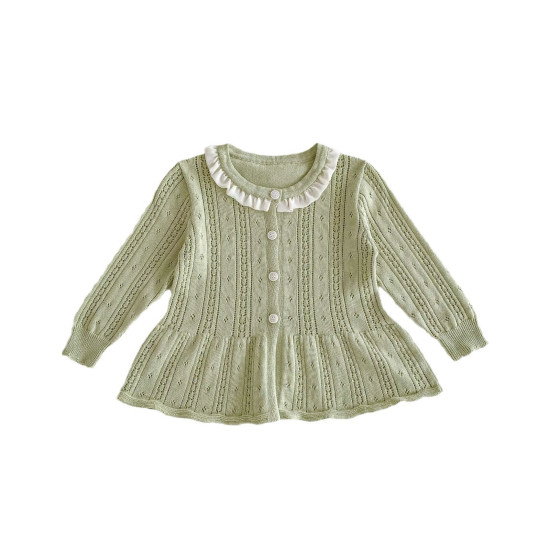 3-24M Baby Girls Knitted Hollow Cotton Gauze Cardigan  Baby Clothes   