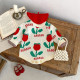3-24M Baby Floral Jacquard Knit Long Sleeves Bodysuit  Baby Clothing   