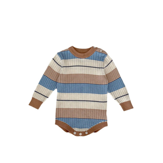 3-18M Baby Girls Striped Crew Neck Long Sleeve Bodysuit  Baby Clothing   