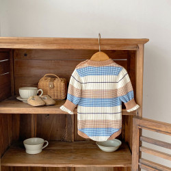3-18M Baby Girls Striped Crew Neck Long Sleeve Bodysuit  Baby Clothing   
