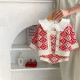 3-24M Baby Red Jacquard Knitted Cardigan Or Bodysuit  Baby Clothing   