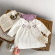 3-24M Baby Hand Crochet Ball Knitted Solid Color Dresses  Baby Clothing   