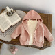 3-24M Baby Solid Color Pocket Knitted Hooded Sweater Jackets  Baby Clothes   