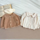 3-24M Baby Girls Contrasting Lapel Long-Sleeved Cardigan Jacket  Baby Clothing   