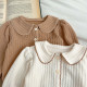 3-24M Baby Girls Contrasting Lapel Long-Sleeved Cardigan Jacket  Baby Clothing   