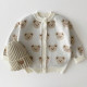 3-24M Baby Cartoon Bear Round Neck Knitted Cardigan  Baby Boutique Clothing   