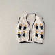 3-24M Baby Girls Flower Sleeveless Knitted Cardigan Sweater  Baby Clothes   