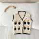 3-24M Baby Girls Flower Sleeveless Knitted Cardigan Sweater  Baby Clothes   