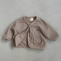3-24M Baby Waffle Casual Long Sleeve Rainbow Cardigan  Baby Clothes   