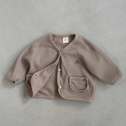 3-24M Baby Waffle Casual Long Sleeve Rainbow Cardigan  Baby Clothes   
