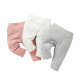3-24M Baby Ribbed Solid Color Pants Three-Piece Set  Baby Clothes   