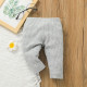 3-24M Baby Ribbed Solid Color Pants Three-Piece Set  Baby Clothes   