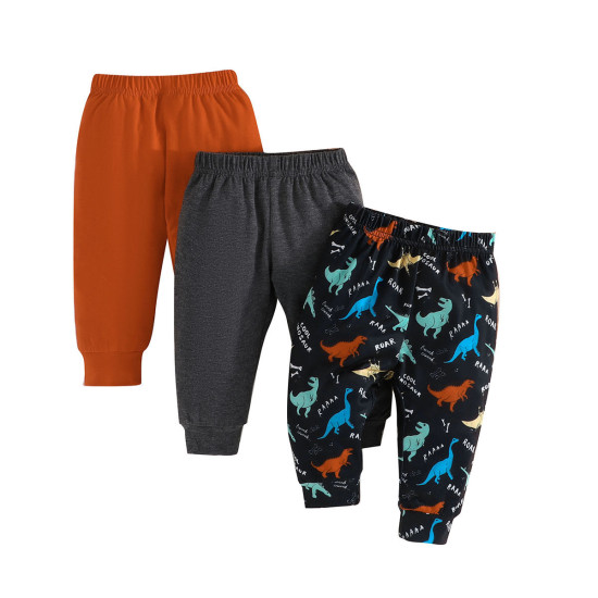 3-24M Baby Boys Dinosaur Print Three-Piece Pants Set  Baby Boutique Clothing   