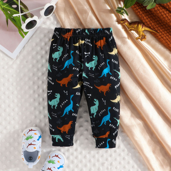 3-24M Baby Boys Dinosaur Print Three-Piece Pants Set  Baby Boutique Clothing   
