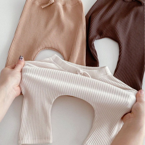 3-24M Baby Solid Color Ribbed Pants  Baby Clothes   