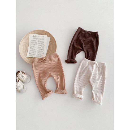 3-24M Baby Solid Color Ribbed Pants  Baby Clothes   