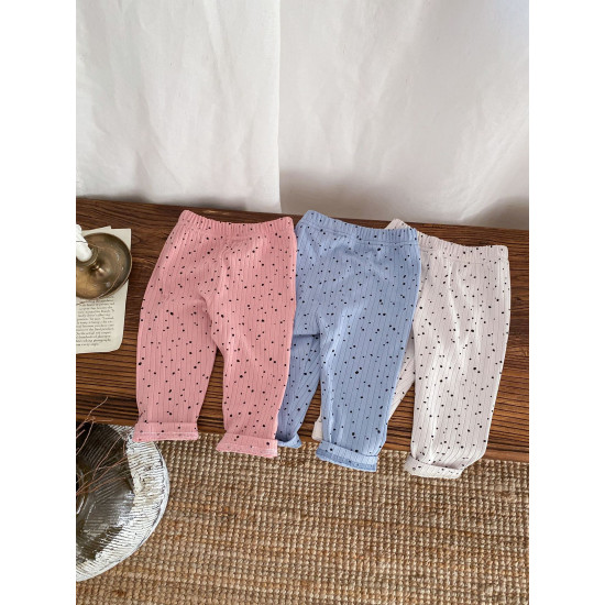 3-24M Baby Girls Polka Dot High Waisted Stretch Leggings  Baby Clothing   