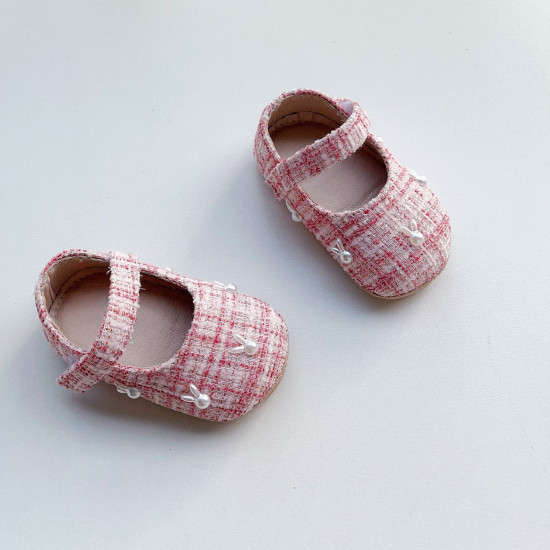 3-18M Baby Girls Pearl Rabbit Velcro Shoes  Accessories   