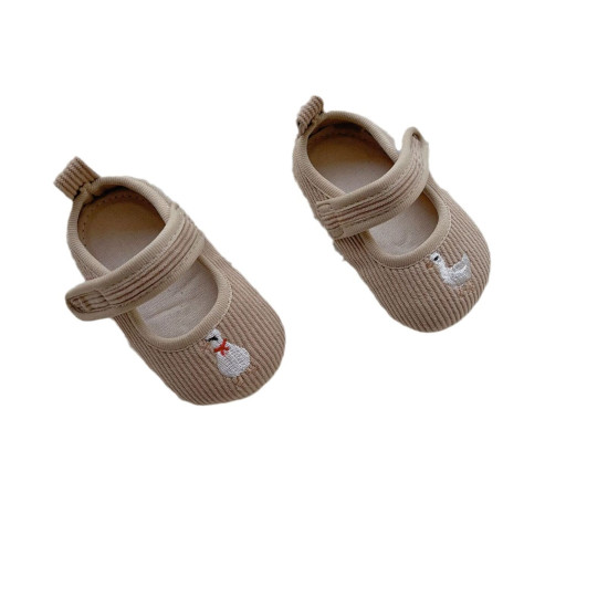 3-18M Baby Girls Velcro Duck Embroidered Soft Bottom Shoes  Accessories   
