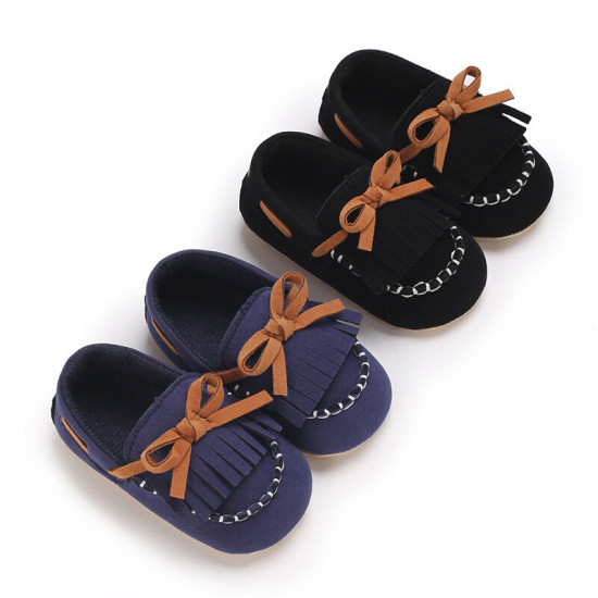 3-18M  Baby Girls Tassel Bow Non-Slip Casual Shoes   