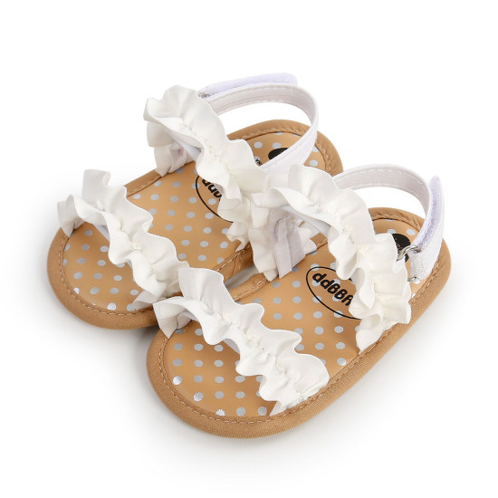 3-18M Baby Girls Polka Dot Soft Bottom Ruffled Sandals  Baby Shoes   