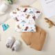 3-24M Baby Boys Dinosaur Pattern Top & Shorts Two-Piece Set  Boys Clothing   