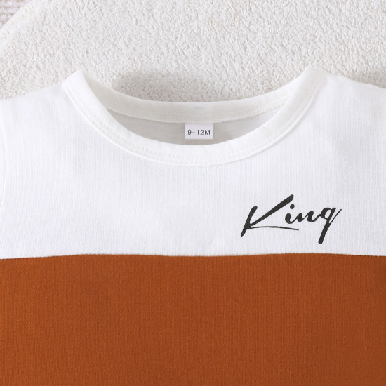 6M-3Y Baby Boys Sets Round Neck Colorblock T-Shirts And Shorts ​ Baby Clothes   